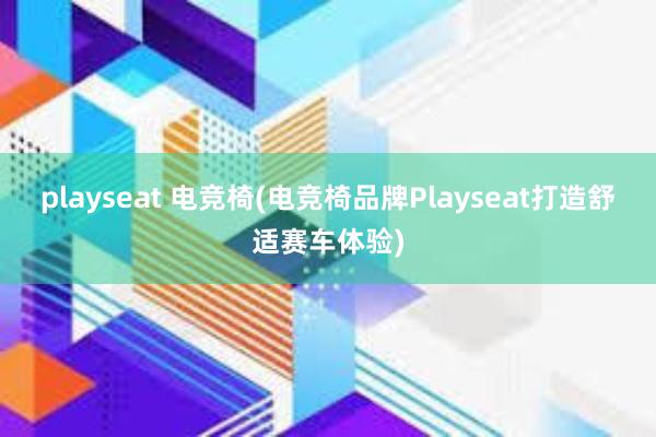 playseat 电竞椅(电竞椅品牌Playseat打造舒适赛车体验)