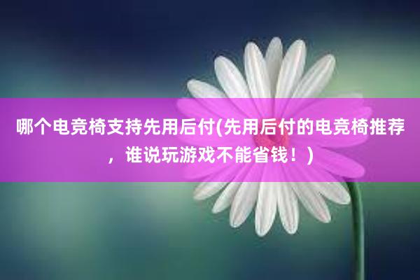 哪个电竞椅支持先用后付(先用后付的电竞椅推荐，谁说玩游戏不能省钱！)