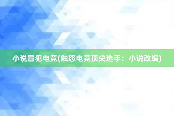 小说冒犯电竞(触怒电竞顶尖选手：小说改编)