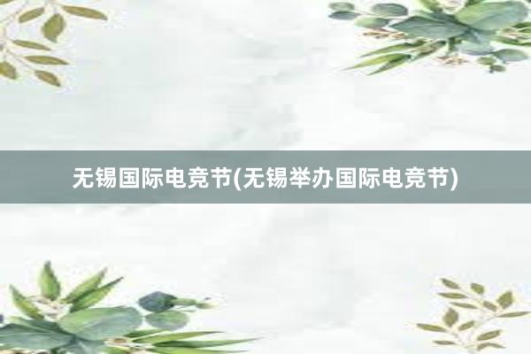 无锡国际电竞节(无锡举办国际电竞节)