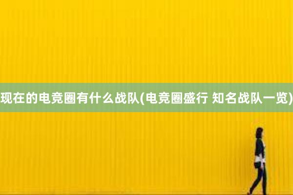 现在的电竞圈有什么战队(电竞圈盛行 知名战队一览)