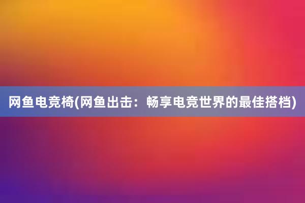 网鱼电竞椅(网鱼出击：畅享电竞世界的最佳搭档)