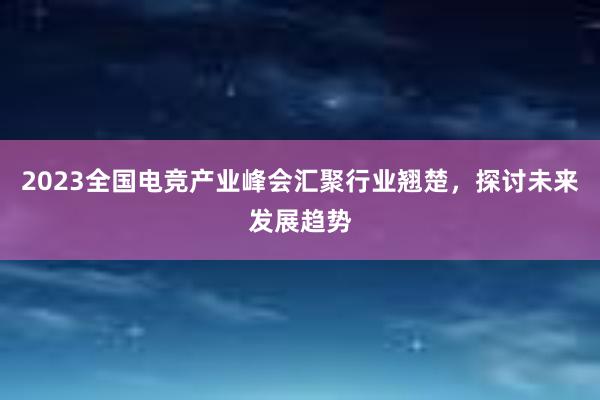 2023全国电竞产业峰会汇聚行业翘楚，探讨未来发展趋势