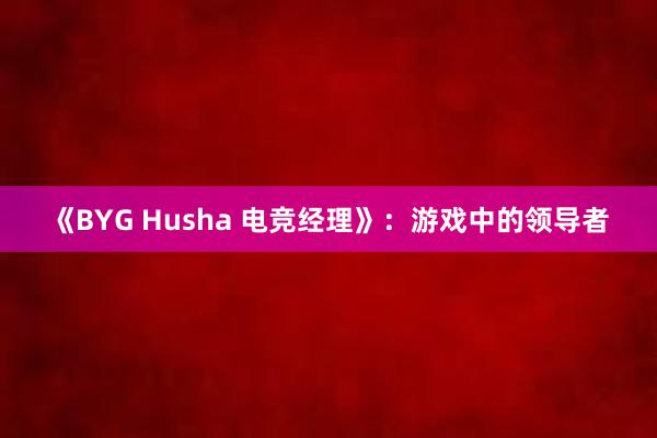 《BYG Husha 电竞经理》：游戏中的领导者