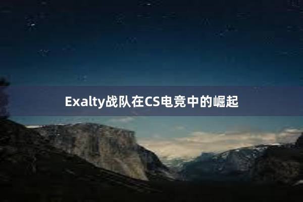 Exalty战队在CS电竞中的崛起