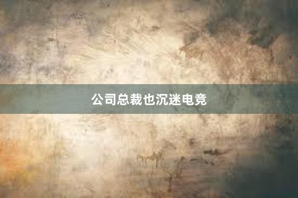 公司总裁也沉迷电竞