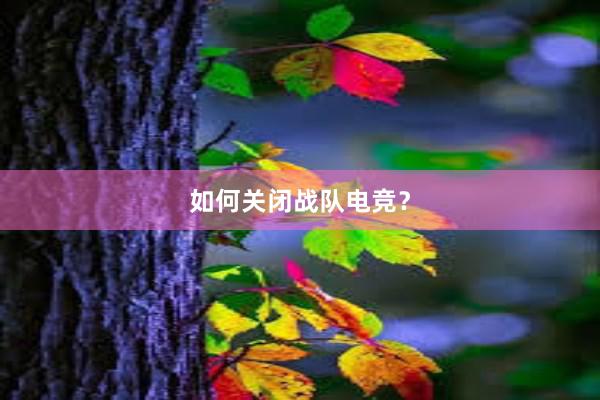 如何关闭战队电竞？